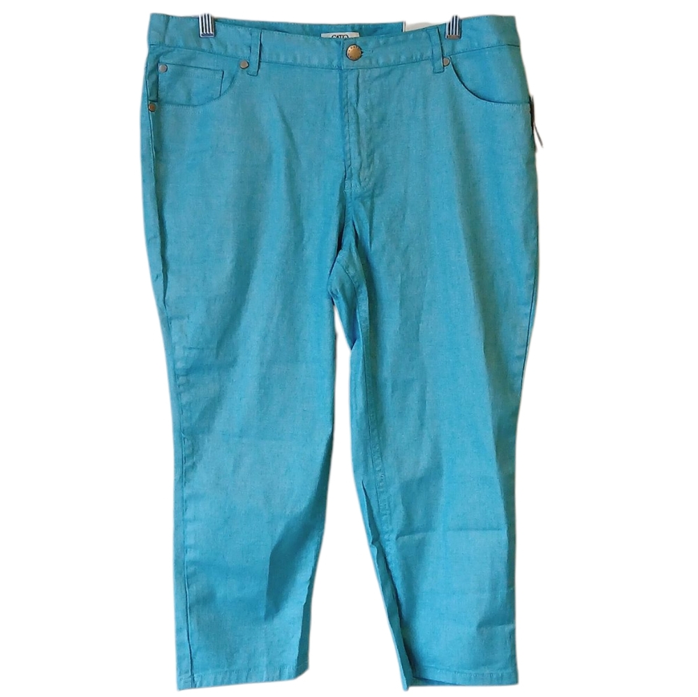 Cato Teal Ankle Crop Pants NWT. Size 14